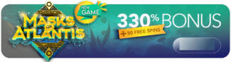 Heaps O Wins Casino - 330% Deposit Bonus + 50 Free Spins on Masks of Atlantis