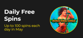 Slotastic Casino - up to 100 daily Free Spins on Bonus Wheel Jungle May 2023