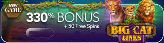 Heaps O Wins Casino - 330% Deposit Bonus + 50 Free Spins on Big Cat Links