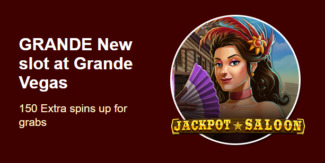 Grande Vegas Casino - 150% Deposit Bonus + 50 FS on Jackpot Saloon