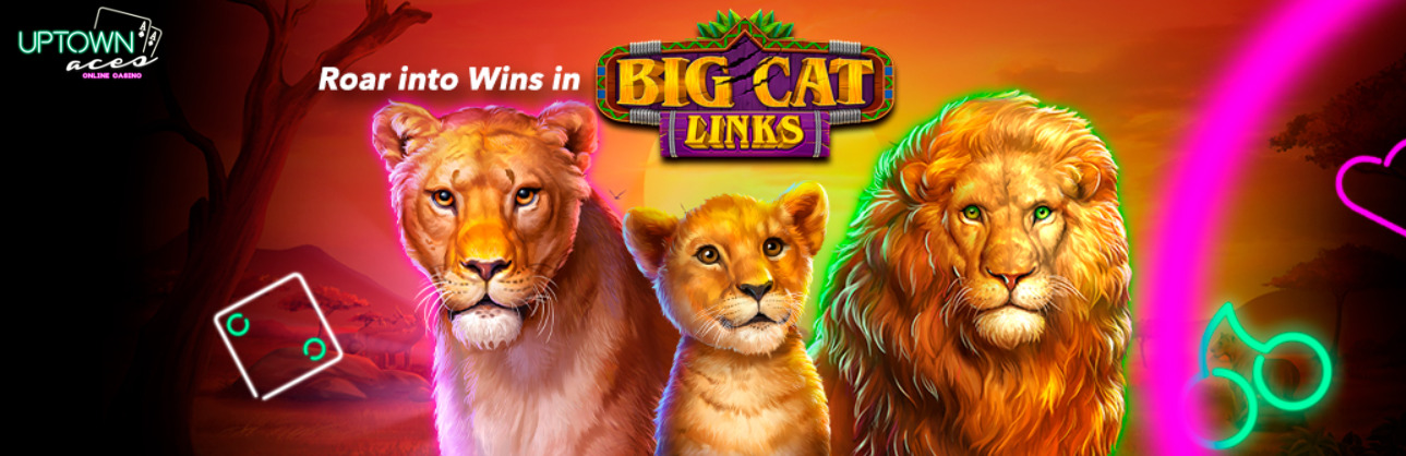 Uptown Aces Casino - 30 No Deposit FS Bonus Code on Big Cat Links + 300% Bonus + 30 FS