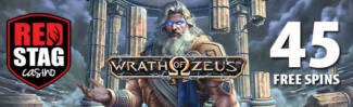 Red Stag Casino - 45 No Deposit FS on Wrath of Zeus + 377% Deposit Bonus + 97 FS