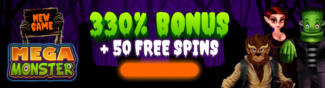 Heaps O Wins Casino - 20 No Deposit Free Spins on Mega Monster + 330% Bonus + 50 FS