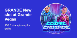 Grande Vegas Casino - 150% Bonus up to $300 and 50 Free Spins on Cosmic Crusade