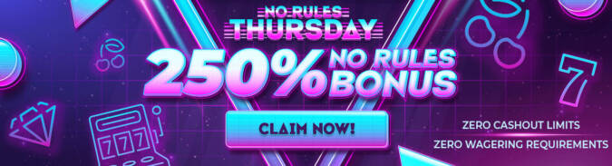250% Thursday No Rules Bonus @ 11 SpinLogic Gaming Casinos (today only)