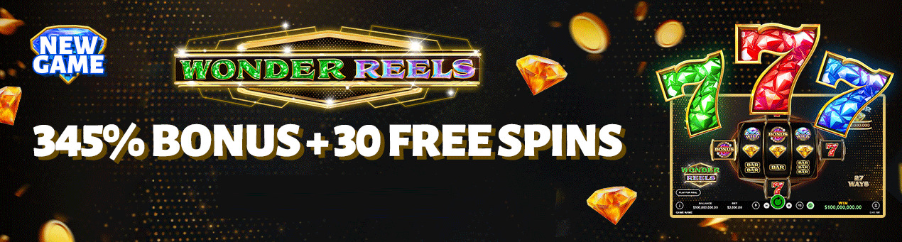 A Big Candy Casino - 15 No Deposit FS on Wonder Reels + 345% Deposit Bonus + 30 Free Spins