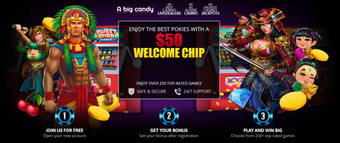 A Big Candy Casino - Exclusive $50 Free Chip No Deposit Bonus
