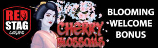 Red Stag Casino - 27 No Deposit FS Bonus Code on Cherry Blossoms + 375% Deposit Bonus + 83 FS