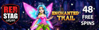 Red Stag Casino - 48 No Deposit FS on Enchanted Trail + 375% Deposit Bonus + 77 FS